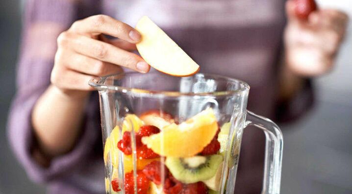 Fruits in a blender