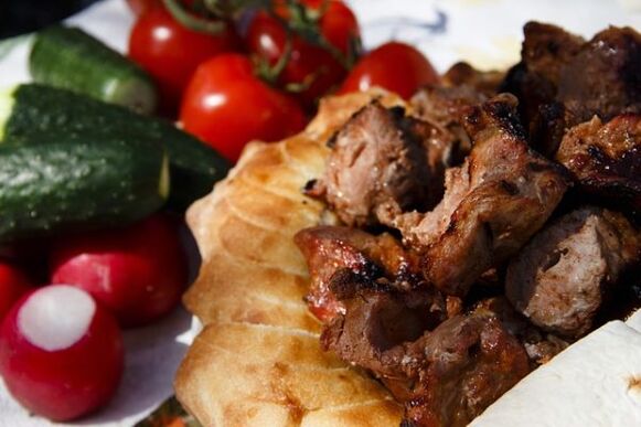 Barbecue with vegetables