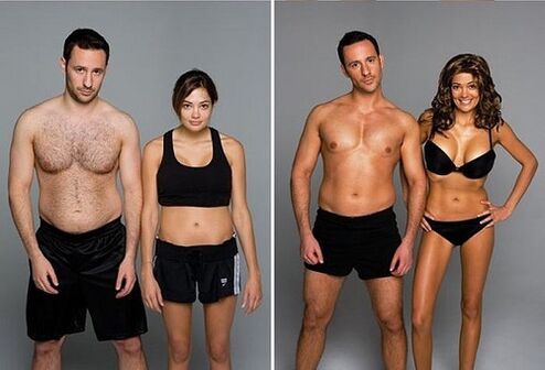 Before and after losing weight
